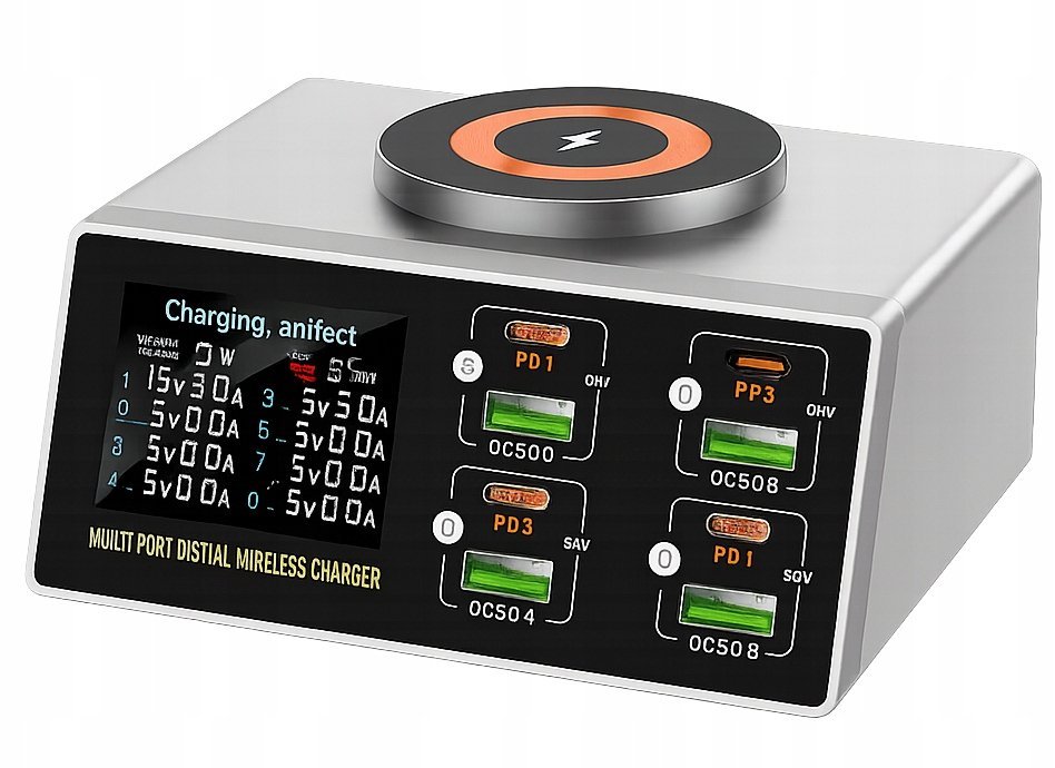 C-Tec ładowarka sieciowa 8 portów USB PD +QC 140W z MagSafe 15W