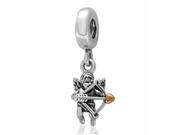 Charmsy - Pandora Valerio.pl Rodowany srebrny wiszący charms anioł miłości kupidyn srebro 925 PAS274 PAS274 - miniaturka - grafika 1