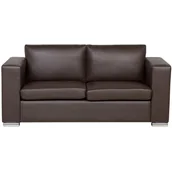 Sofy i kanapy - Beliani Sofa 3-osobowa skórzana brązowa HELSINKI 13191 - miniaturka - grafika 1