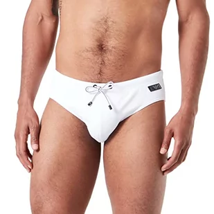 Emporio Armani Swimwear Men's Emporio Armani Black Label Swim Briefs, White, 52, biały, 52 - Kąpielówki męskie - miniaturka - grafika 1