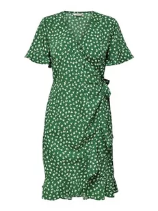 ONLY Sukienka damska Onlolivia S/S Wrap Dress WVN Noos, Verdant Green Fiona Ditsy, 32 - Sukienki - miniaturka - grafika 1