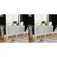 Akcesoria grzewcze - vidaXL Osłony na kaloryfer, 2 szt., białe, MDF, 172 cm - miniaturka - grafika 1
