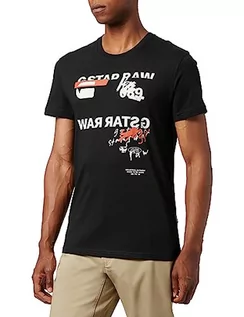 Koszulki męskie - G-STAR RAW T-shirt męski Mirror Graphic, Czarny (Dk Black D24701-336-6484), S - grafika 1