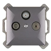 Gniazdka elektryczne - Abex Perła antracyt gniazdo antenowe satelitarne GAPS-1P GAPS-P-antracyt - miniaturka - grafika 1