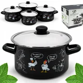 Zestawy garnków i patelni - Komplet ZESTAW GARNKÓW emaliowanych 8EL kpl tradycyjne GARNEK EMALIA Garnki - miniaturka - grafika 1