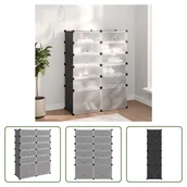 Szafki na buty - The Living Store Stojak na buty czarny 94x37x125 cm PP - miniaturka - grafika 1