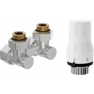 Zawory i kraniki - Mexen G02 zestaw termostatyczny dwururowy DN50, kątowy 1/2"x16 mm, nikiel - W911-016-928-01 - miniaturka - grafika 1