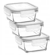 Pojemniki kuchenne - POJEMNIK SZKLANY DO ŻYWNOŚCI Z POKRYWKĄ 1750 ml 3 SZT prostokątny - miniaturka - grafika 1