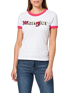 Wrangler Damska koszulka Ringer Tee, różowy (Paradise Pink Xld), XS - Koszulki i topy damskie - miniaturka - grafika 1
