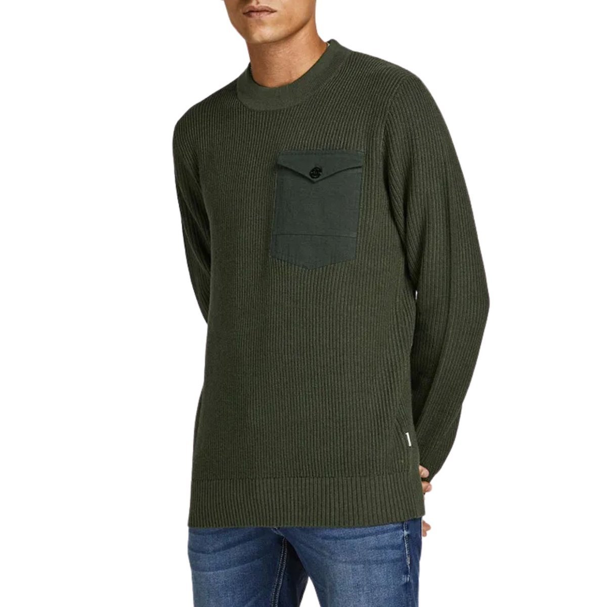 Sweter męski Hopenlife Vegeta bawełniany czarno-szary-S