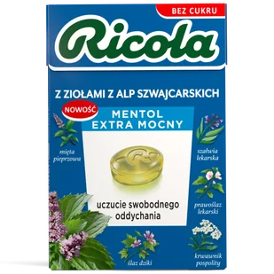 Ricola Mentol, szwajcarskie cukierki ziołowe, bez cukru, 27,5 g - Zdrowa żywność - miniaturka - grafika 1