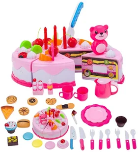 TORT ZABAWKOWY do krojenia URODZINOWY ZESTAW produkty spożywcze dla dzieci ms 5903089068471 - Zabawy w naśladowanie dorosłych - miniaturka - grafika 1
