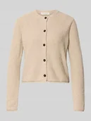 Swetry damskie - Kurtka z dzianiny o kroju regular fit z mieszanki bawełny - miniaturka - grafika 1