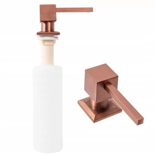 Rea Dozownik zlewozmywakowy do płynu Rea miedziany kwadratowy 14 - Mydelniczki i dozowniki mydła - miniaturka - grafika 1