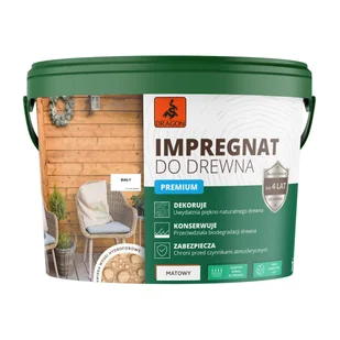 Dragon Impregnat do drewna akrylowy 10 l Biały - Farby i impregnaty do drewna - miniaturka - grafika 1
