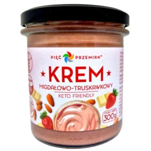 Pięć Przemian Krem migdałowo - czekoladowo - truskawkowy keto 300 g - kosmetyk - Słodkie kremy i masła - miniaturka - grafika 1
