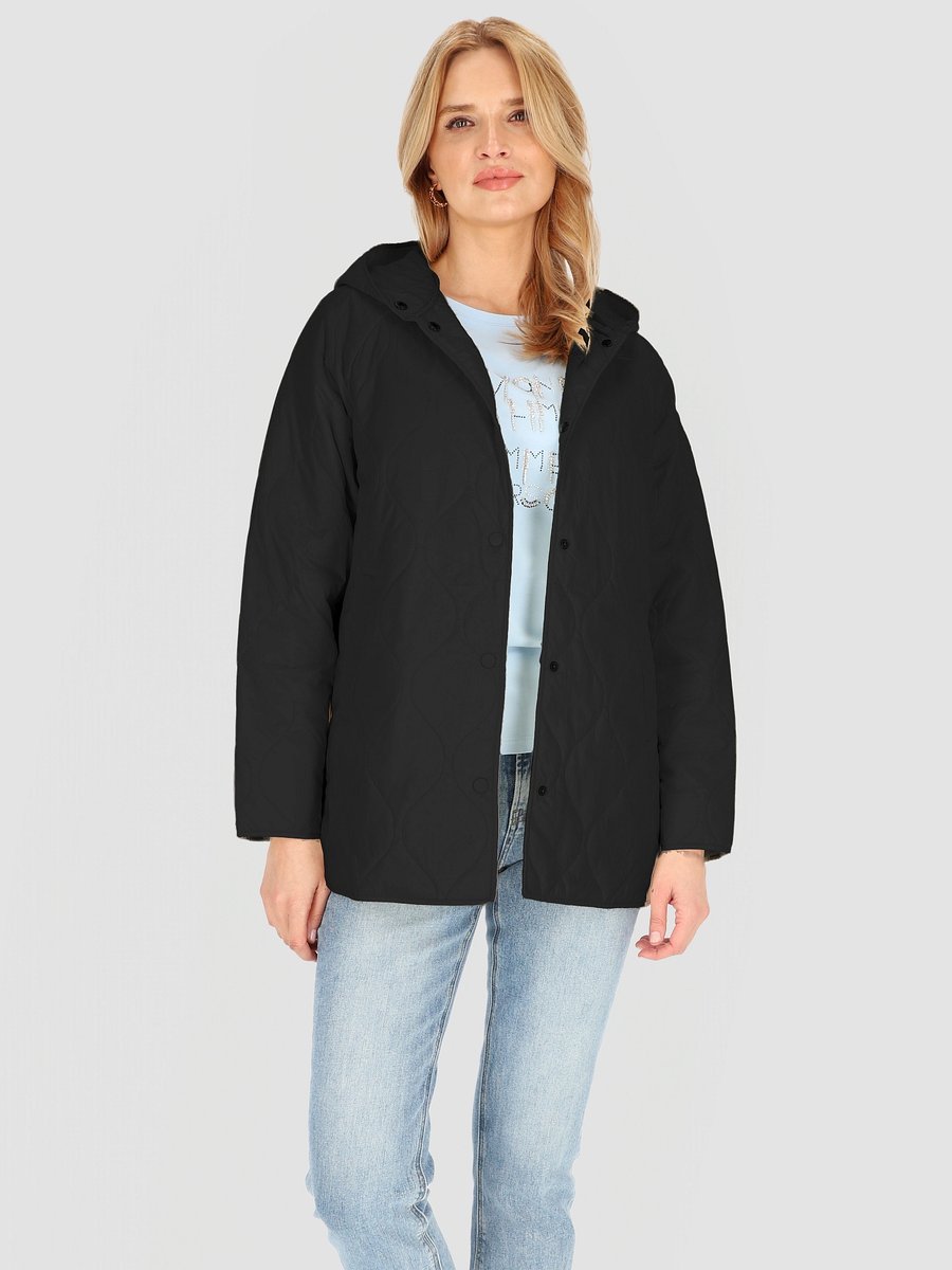 PIKOWANA PRZEJŚCIOWA KURTKA DAMSKA Z KAPTUREM