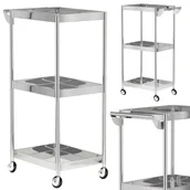 Meble fryzjerskie - Pomocnik fryzjerski wózek stolik na kółkach do farbowania X052 do salonu kosmetycznego szafka z półkami - miniaturka - grafika 1