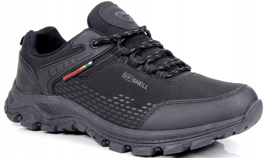 PÓŁBUTY MĘSKIE TREKKINGI SOFTSHELL SPORTOWE CZARNE ŁADNE ZOBACZ