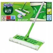 Miotły, szufle, mopy - SWIFFER Mop Zestaw Startowy 11 wkładów Zielony na sucho mokro - miniaturka - grafika 1