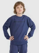 Bluzy dla chłopców - 4F Bluza dresowa nierozpinana bez kaptura chłopięca - granatowa 122 (6-7 lat) - miniaturka - grafika 1