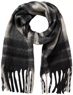 Apaszki i szaliki damskie - KAFFE Damska Szalik Oversized Fringes Knitted Accessory Check Wzór, Black Grey Melange Check, rozmiar uniwersalny - miniaturka - grafika 1