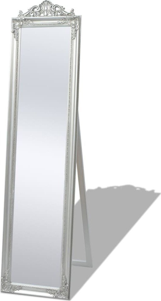 vidaXL Lustro stojące w stylu barokowym 160x40 cm srebrne - Lustro - Lustro stojące - Lustro na całą długość - Lustro toaletowe