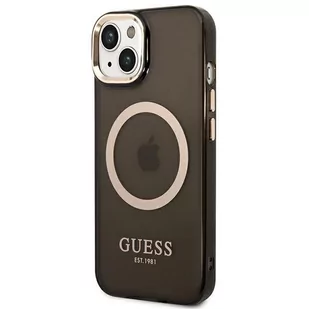 Guess GUHMP14MHTCMK iPhone 14 Plus 6,7" czarny/black hard case Gold Outline Translucent MagSafe - Etui i futerały do telefonów - miniaturka - grafika 2