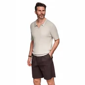 Koszulki męskie - Koszulka męska polo z otwartym kołnierzykiem jasnoszara V3 OM-POSS-0160 M - miniaturka - grafika 1