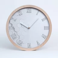 Zegary - Drewniany okrągły zegar sześciokąty tło fi 30 cm, Tulup - miniaturka - grafika 1