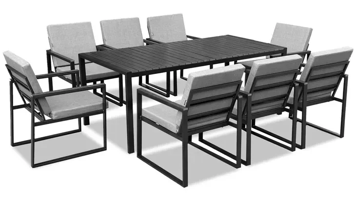 Zestaw meble ogrodowych metalowych Loft Line duży Stół z 8 krzesłami