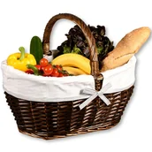 Inne naczynia kuchenne - Pleciony koszyk zakupowy brązowy - miniaturka - grafika 1