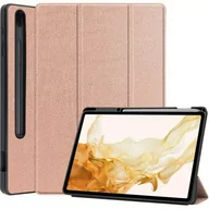 Etui do tabletów - Bizon Etui Case Tab Lizard do Samsung Galaxy Tab S8 Plus / S7 Plus, różowozłote - miniaturka - grafika 1
