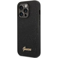 Etui i futerały do telefonów - Guess Etui Glitter Flakes Metal Logo na Apple iPhone 14 Pro Max GUHCP14XHGGSHK Czarny - miniaturka - grafika 1