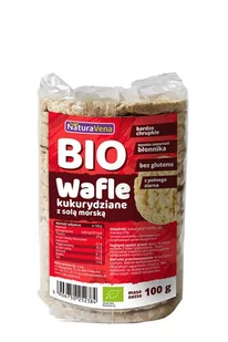 WAFLE KUKURYDZIANE PEŁNOZIARNISTE Z SOLĄ MORSKĄ BIO 100 g - NATURAVENA - Ciastka - miniaturka - grafika 1