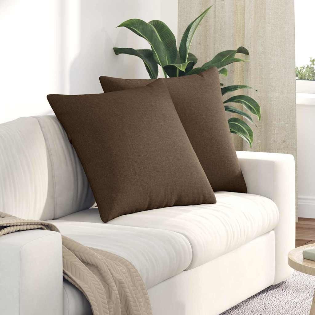 vidaXL vidaXL Poduszki na sofę 2 pcs Brązowy 80 x 80 cm tkanina