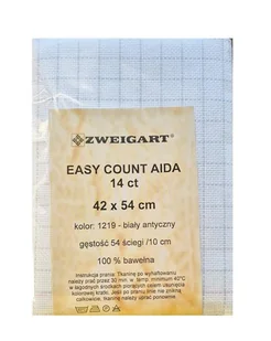 Tkanina do haftu kanwa Aida Easy Count Zweigart 14ct (54 ściegi/10) 42x54cm - Pasmanteria Tkanina do haftu kanwa Aida Easy Count Zweigart 14ct (54 ściegi/10) 42x54cm - Pasmanteria - miniaturka - grafika 1