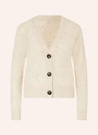 Swetry damskie - Mrs & Hugs Kardigan Z Kaszmiru weiss - miniaturka - grafika 1