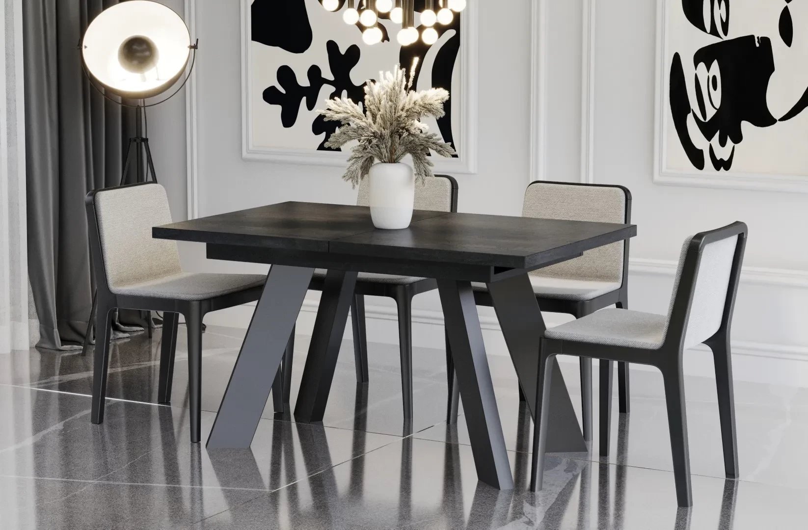 Stół rozkładany COMO 130210x80 beton ciemny ENDO