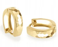 Kolczyki - PIĘKNE ZŁOTE DIAMENTOWANE KOLCZYKI HONEY 8KT 333 - miniaturka - grafika 1