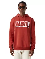 Bluzy męskie - Koton Marvel licencjonowana bluza męska z nadrukiem, terakota (990), M - miniaturka - grafika 1