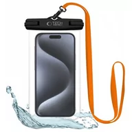 Etui i futerały do telefonów - Etui wodoodporne TECH-PROTECT UWC7 Universal Waterproof Czarno-pomarańczowy - miniaturka - grafika 1