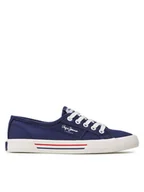 Trampki damskie - Pepe Jeans Tenisówki Brady W Basic PLS31287 Granatowy - miniaturka - grafika 1