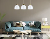 Lampy sufitowe - Lampa wisząca 3-punktowa MEDO nowoczesna, biała-patyna, E27, loft, skandynawska, nad stół, do kuchni, salonu, jadalni - miniaturka - grafika 1