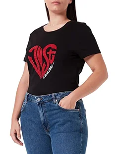 Just Cavalli Koszulka damska, 900 czarny, XS - Koszulki i topy damskie - miniaturka - grafika 1