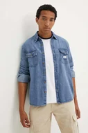 Koszule męskie - Guess Jeans koszula jeansowa męska kolor niebieski regular z kołnierzykiem klasycznym M4YH56 D5EI2 - miniaturka - grafika 1