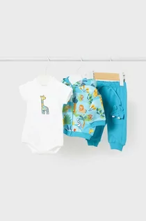 Dresy i komplety dla chłopców - Mayoral Newborn dres niemowlęcy kolor turkusowy - grafika 1