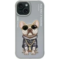 Etui i futerały do telefonów - Etui NIMMY Glasses Cool Dog do Apple iPhone 15 Szary - miniaturka - grafika 1