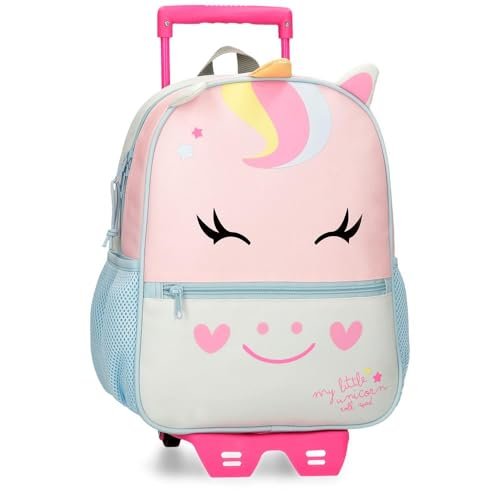 Roll Road Happy Pets Plecak szkolny z wózkiem wielokolorowy 27x33x11 cm Poliester 9,8 l, Biały, Talla única, plecak szkolny na kółkach