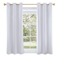 Firany i zasłony dla dzieci - Sun Zero Riley dziecięca sypialnia zaciemniająca zasłona z przelotkami, 100 cm x 150 cm, biała - miniaturka - grafika 1